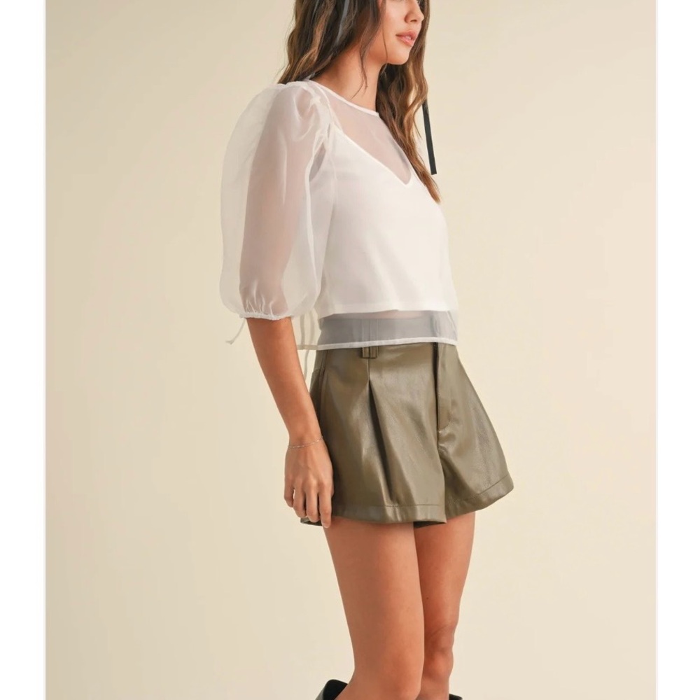 Evalyn Sheer White Top - Picture 3 of 6